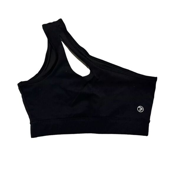 Savvi Black One Shoulder Sports Bra - Picture 2 of 2